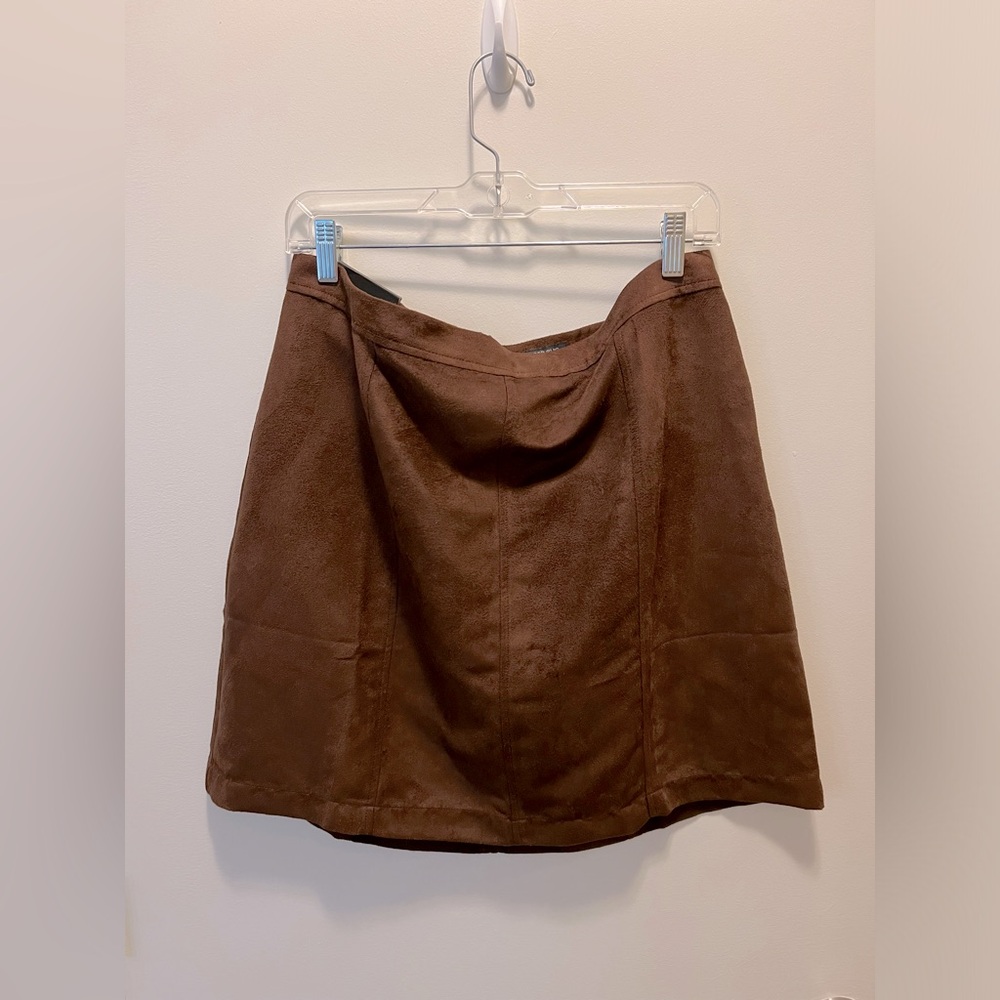 NWT Banana Republic Brown Faux Suede Mini Skirt